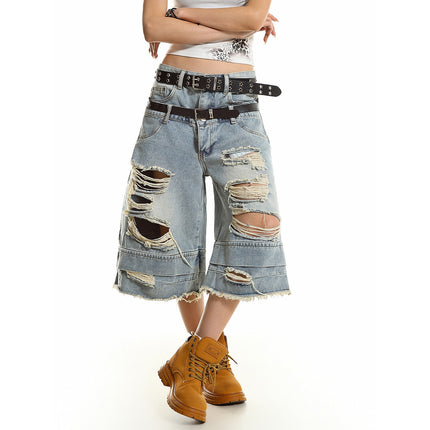 Double Waist Cropped Jeans