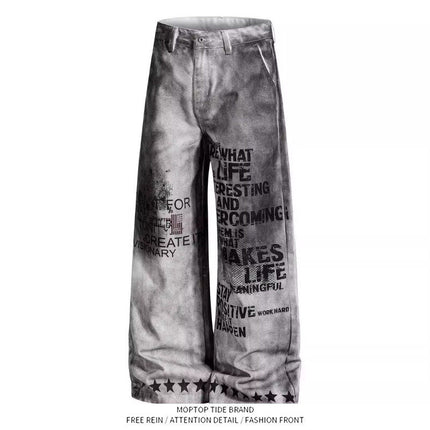 Letter Wide Jeans