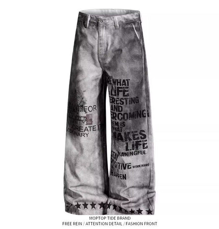 Letter Wide Jeans
