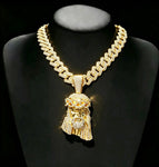 18k gold pendant + 45cm Cuban chain / DZ-016