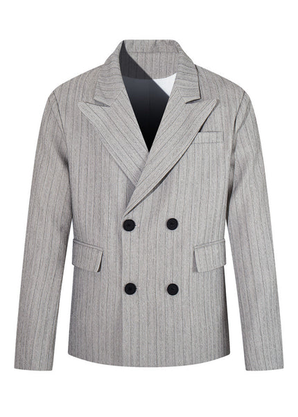 Pinstripe Double-Breasted Suit Set