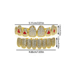 8 tooth gold playing card upper and lower braces