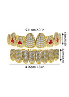 8 tooth gold playing card upper and lower braces