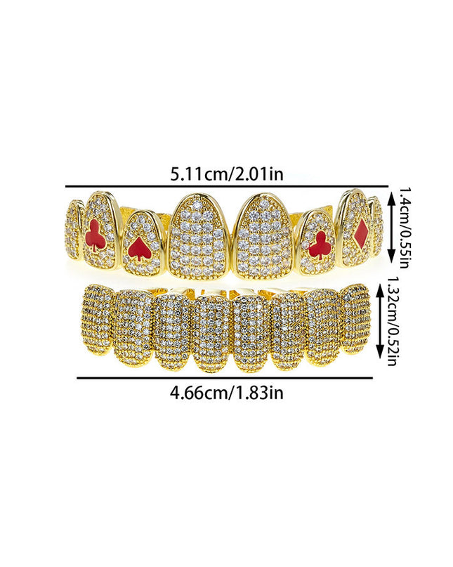 14K Gold-Plated 10-Tooth Grillz Set