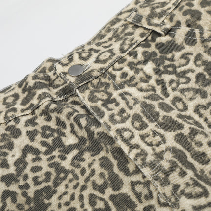 Leopard Print Cargo Shorts