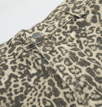 Leopard Print Cargo Shorts