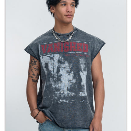 ONSEVENINE American street sleeveless vest for men, heavyweight pure cotton washed vintage vintage summer loose vest