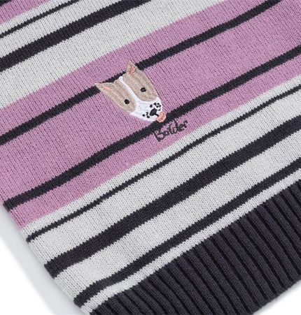 Puppy Embroidered Stripe Sweater Vest