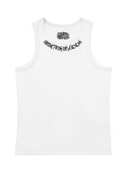Gothic Embroidered Ribbed Tank