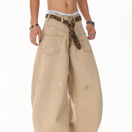 Splash Leopard Print Jeans