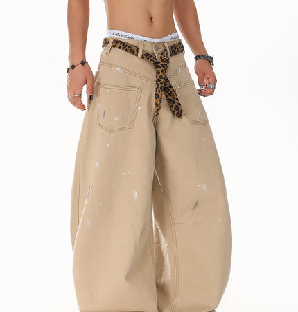 Splash Leopard Print Jeans