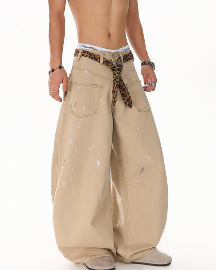 Splash Leopard Print Jeans