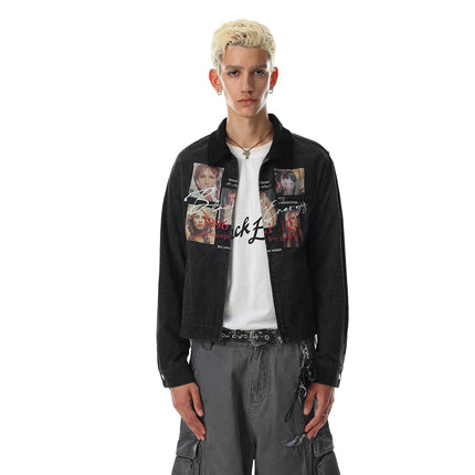 Magic Bear 2026 New American Vintage Light Asia Street Hip-Hop Jacket Washed Distressed Detroit Jacket Short Style