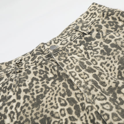 Leopard Print Cargo Shorts