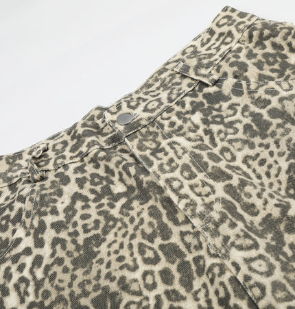 Leopard Print Cargo Shorts