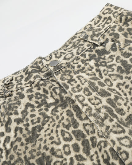 Leopard Print Cargo Shorts