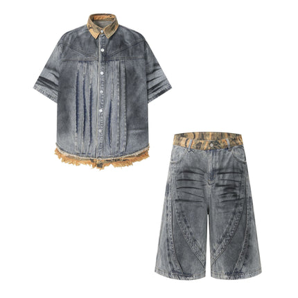 Wasteland Stained Denim Shorts