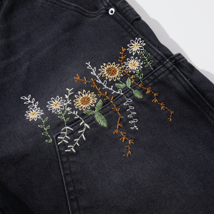 Floral Embroidered Vintage Jeans