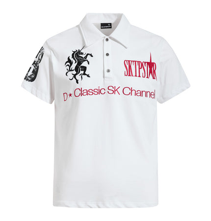 No. 23 number print short-sleeve polo shirt for men, summer European and American trendy INS sport-casual loose lapel T-shirt
