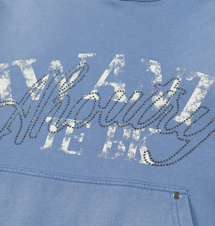 Magic Bear Men's 2026 New American Jersey Street Trendy Brand Hoodie Heavyweight Washable Broken Hoodie for Men