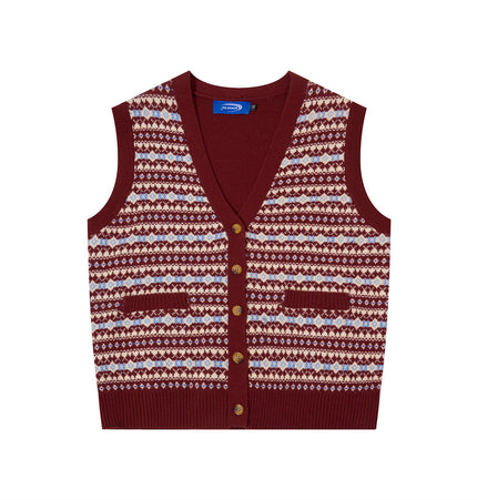 Diamond Plaid V-Neck Sweater Vest
