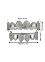 8-tooth silver full diamond micro-set fangs