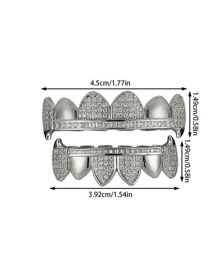 14K Gold-Plated 10-Tooth Grillz Set