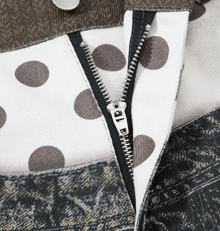 Roguish Printed Denim Shorts