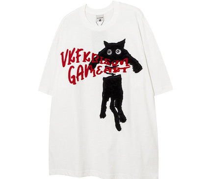 Cat Towel Embroidered Tee