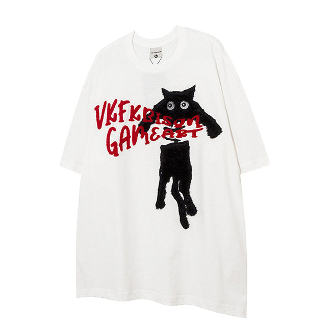 Cat Towel Embroidered Tee