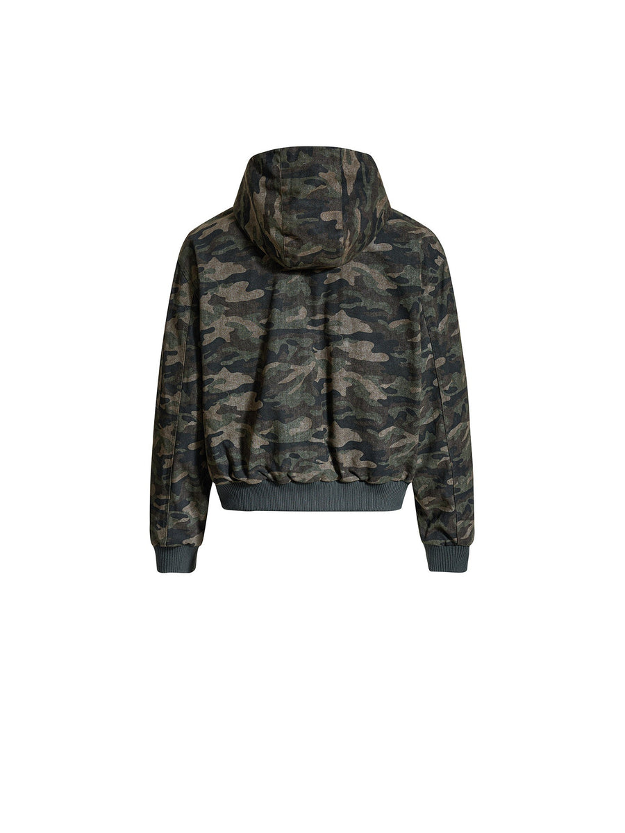 Camouflage Hooded Cargo Jacket