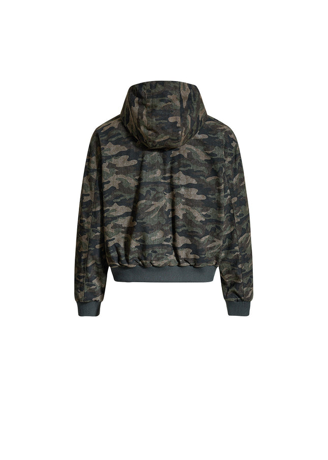 Camouflage Hooded Cargo Jacket