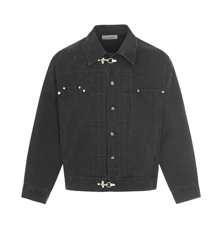 Punk Cropped Denim Work Jacket