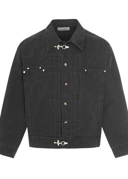 Punk Cropped Denim Work Jacket