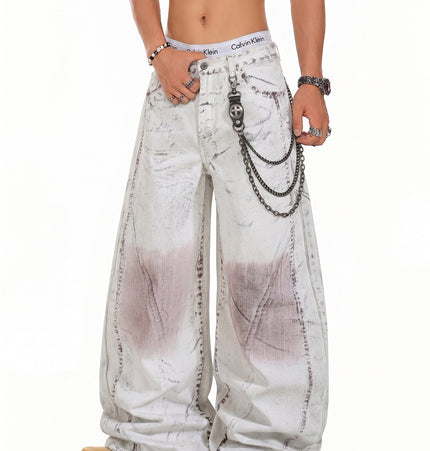 Color-Worn Wide-Leg Jeans