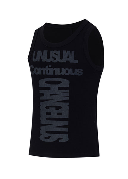 Letter Print Slim-Fit Tank