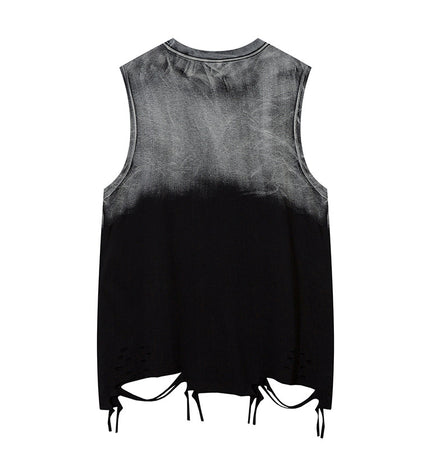 Tie-Dye Distressed Chain Tank