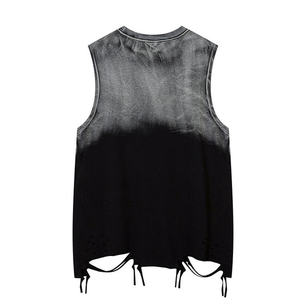 Tie-Dye Distressed Chain Tank — 2