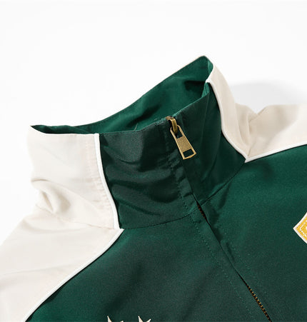 Embroidered Colour-Block Track Jacket