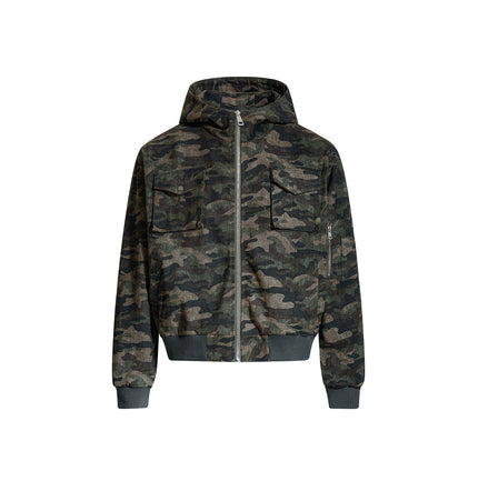 Camouflage Hooded Cargo Jacket
