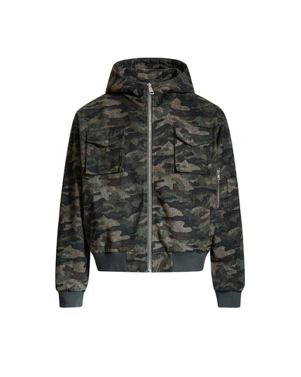 Camouflage Hooded Cargo Jacket