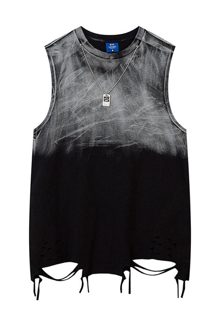 Tie-Dye Distressed Chain Tank