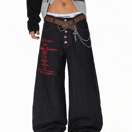 Breasted Wide Jeans