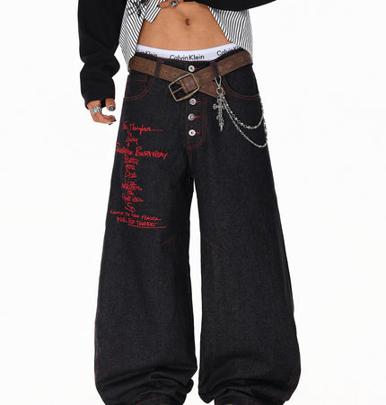Breasted Wide Jeans