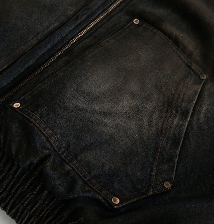 Fur-Collar Hooded Denim Jacket