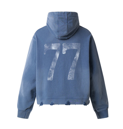 Magic Bear Men's 2026 New American Jersey Street Trendy Brand Hoodie Heavyweight Washable Broken Hoodie for Men