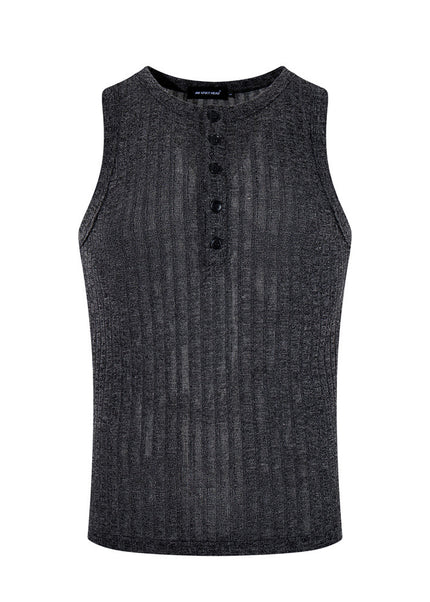 Ribbed Henley Knit Tank