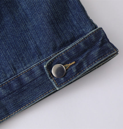 Multi-Pocket Vintage Denim Jacket