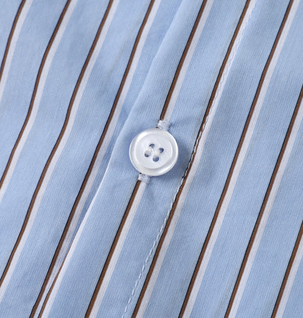 Magic Bear 2026 New American Vintage Sporty Striped Shirt Long Sleeve Design Appliqué Embroidery Shirt for Men