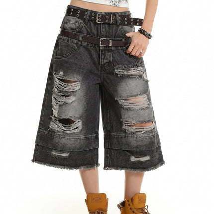 Double Waist Cropped Jeans